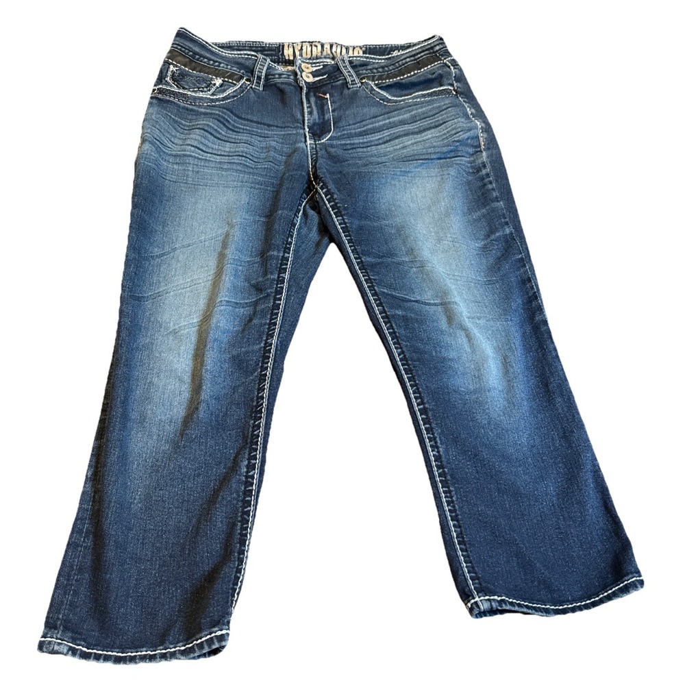 Hydraulic Lola Women's Jeans Size 11/12 Stretch Medium‎ Wash Embellished Pockets